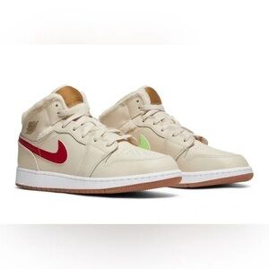 $250 Nike Air Jordan Mid Utility Fleece in Beige